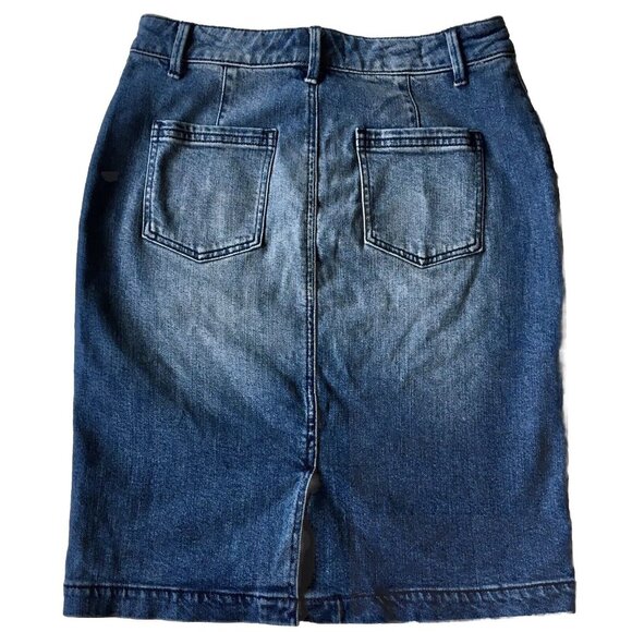 Pilcro and the Letterpress By Anthropologie Denim Pencil Skirt Size 2 - Picture 4 of 9